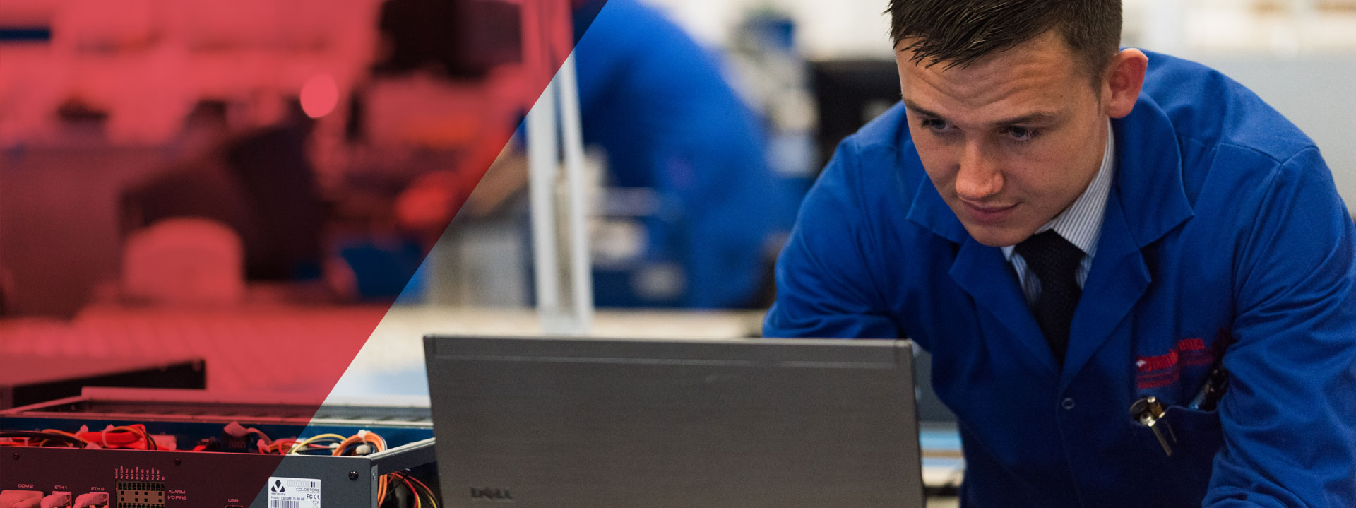 A Dynamic EMS test engineer at a workstation
